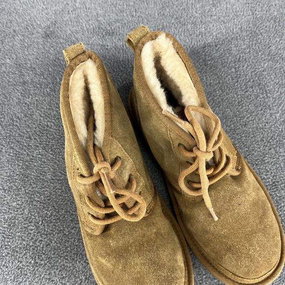 UGG Neumel Boots Womens Size 5 Suede Sheepskin Lace Up Warm Shoes - Picture 10 of 13